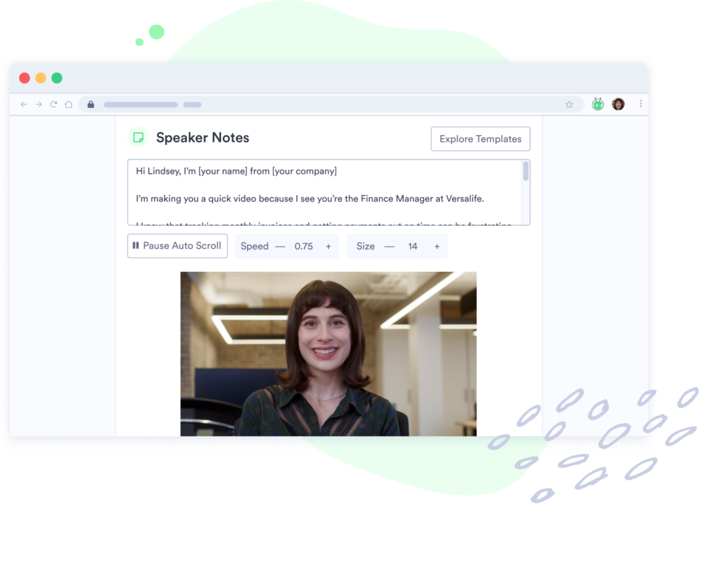 auto-scroll-speaker-notes Teleprompter-style notes that scroll while you record a video.